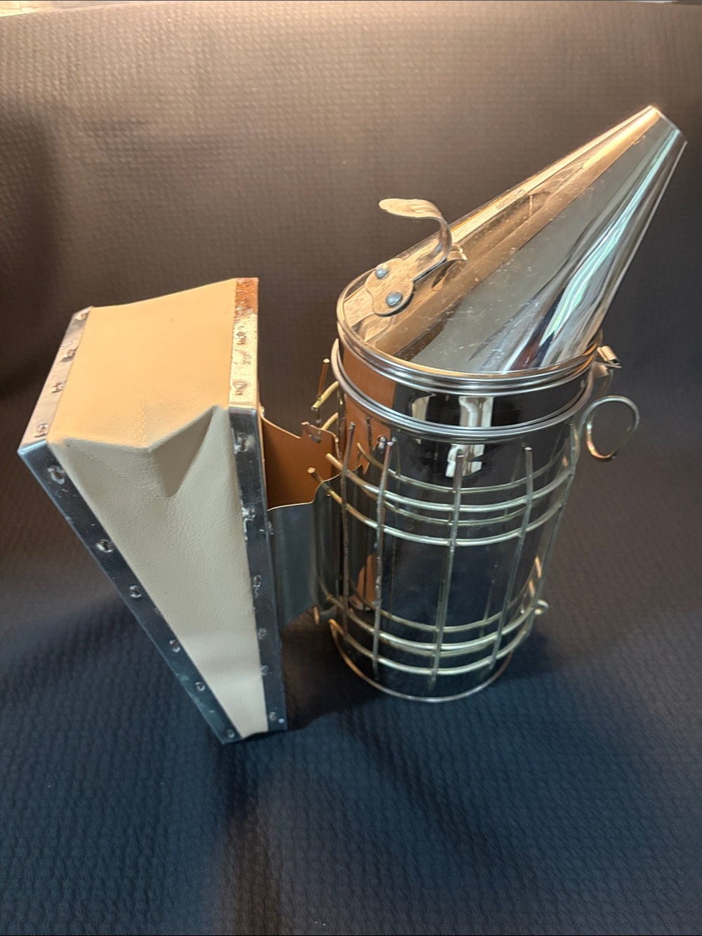 Beekeeper's Stainless Steel Smoker with Protective Cage